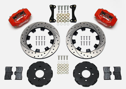 Wilwood Forged Dynalite Front Hat Kit 12.19in Drilled Red 1994 - 2013 Honda Civic / Fit / Acura Integra w/262mm Disc ( Big Brake Kit )