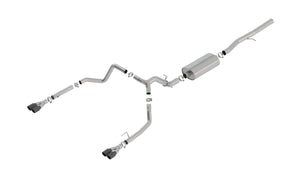 Borla 2019-2023 Chevrolet Silverado 1500 / Sierra 1500 Cat-Back Exhaust System Touring Part # 140772BC - Black Tips