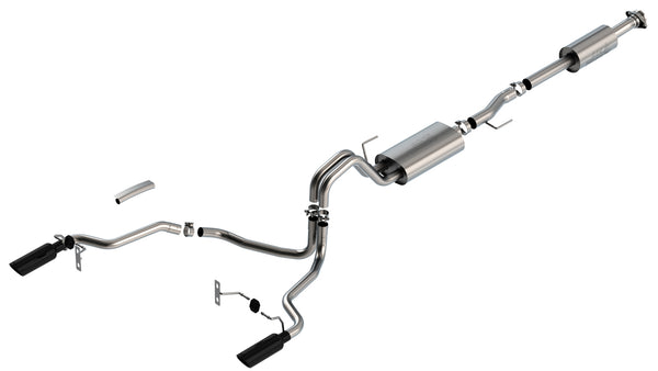 Borla 2021-2025 Ford F-150 5.0L Cat-Back Exhaust System Black Tips Touring Part # 140865BC