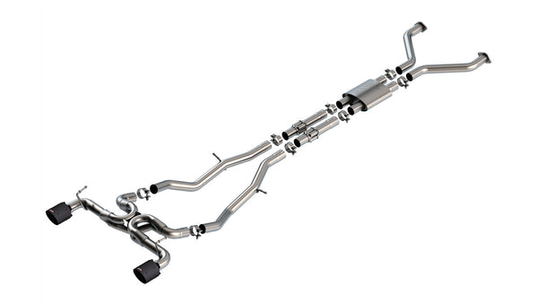 Borla 2023 + Nissan Z Cat-Back Exhaust System ATAK Part # 140930CFBA - Carbon Black Tips