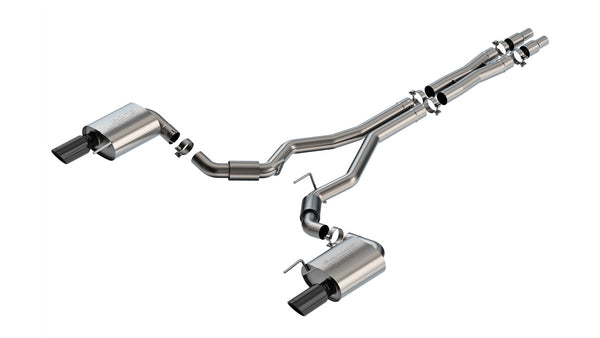 Borla 2024 + Ford Mustang GT Cat-Back Exhaust System S-Type Part # 140960BC Black Chrome