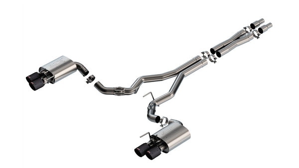 Borla 2024 + Ford Mustang GT 5.0L V8 w/ Active Exhaust ATAK Cat-Back Exhaust System - Carbon Fiber