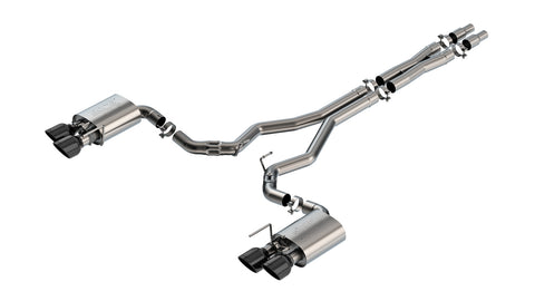 Borla 2024 + Ford Mustang Dark Horse 5.0L V8 w/Active Exhaust ATAK Cat-Back Exhaust System - Black Chrome Tips