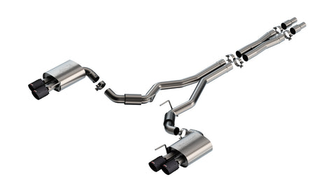 Borla 2024 + Ford Mustang GT Cat-Back Exhaust System S-Type Part # 140969CFBA - Carbon Tips