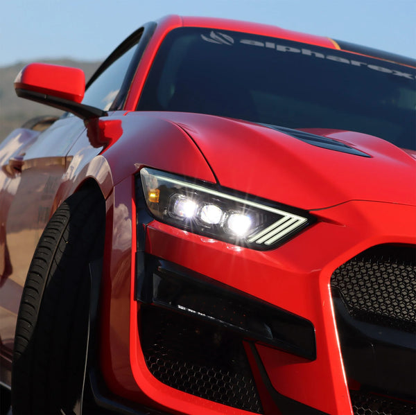 AlphaRex 2015 - 2017 Ford Mustang / 2018 - 2020 GT350 / GT500 NOVA Series LED Projector Headlights Black