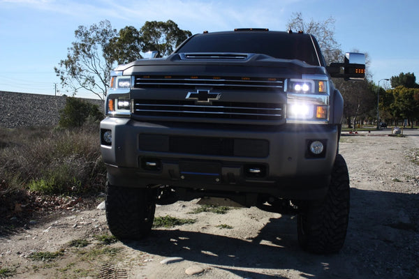 AlphaRex 2015 - 2019 Chevy Silverado 2500HD / 3500HD NOVA LED Proj Headlights Plank Style Chrome w/Activ Light/Seq Signal/DRL