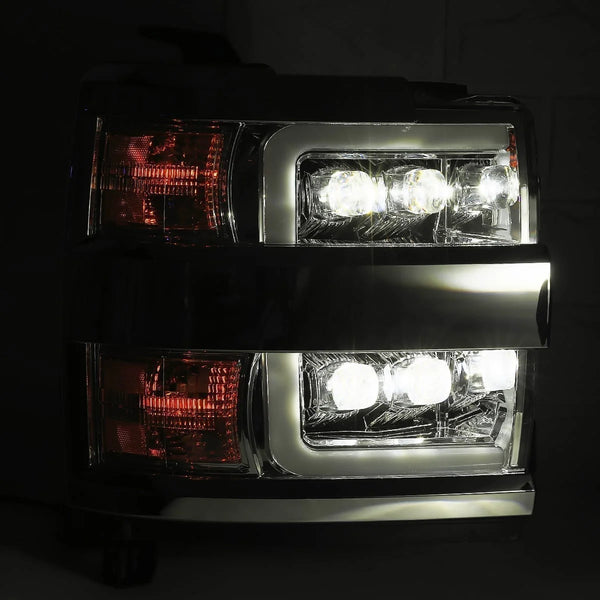 AlphaRex 2015 - 2019 Chevy Silverado 2500HD / 3500HD NOVA LED Proj Headlights Plank Style Chrome w/Activ Light/Seq Signal/DRL