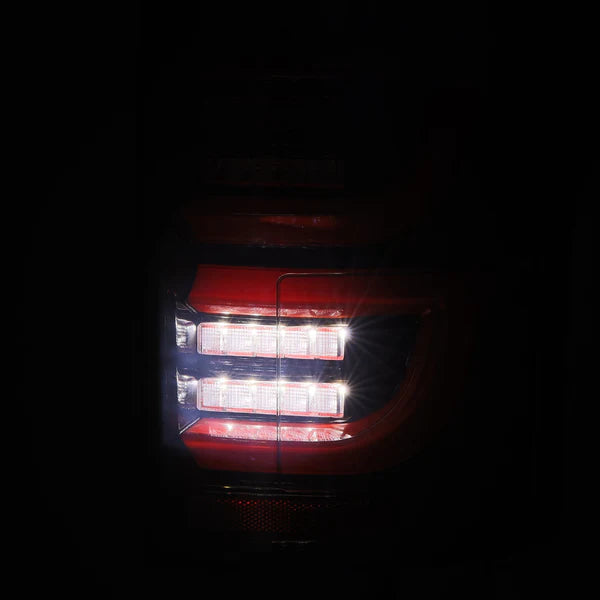 AlphaRex 2015 - 2020 Ford F-150 Luxx LED Tail Lights (Pair) Black/Red (Not For Blind Spot Sensor Models)