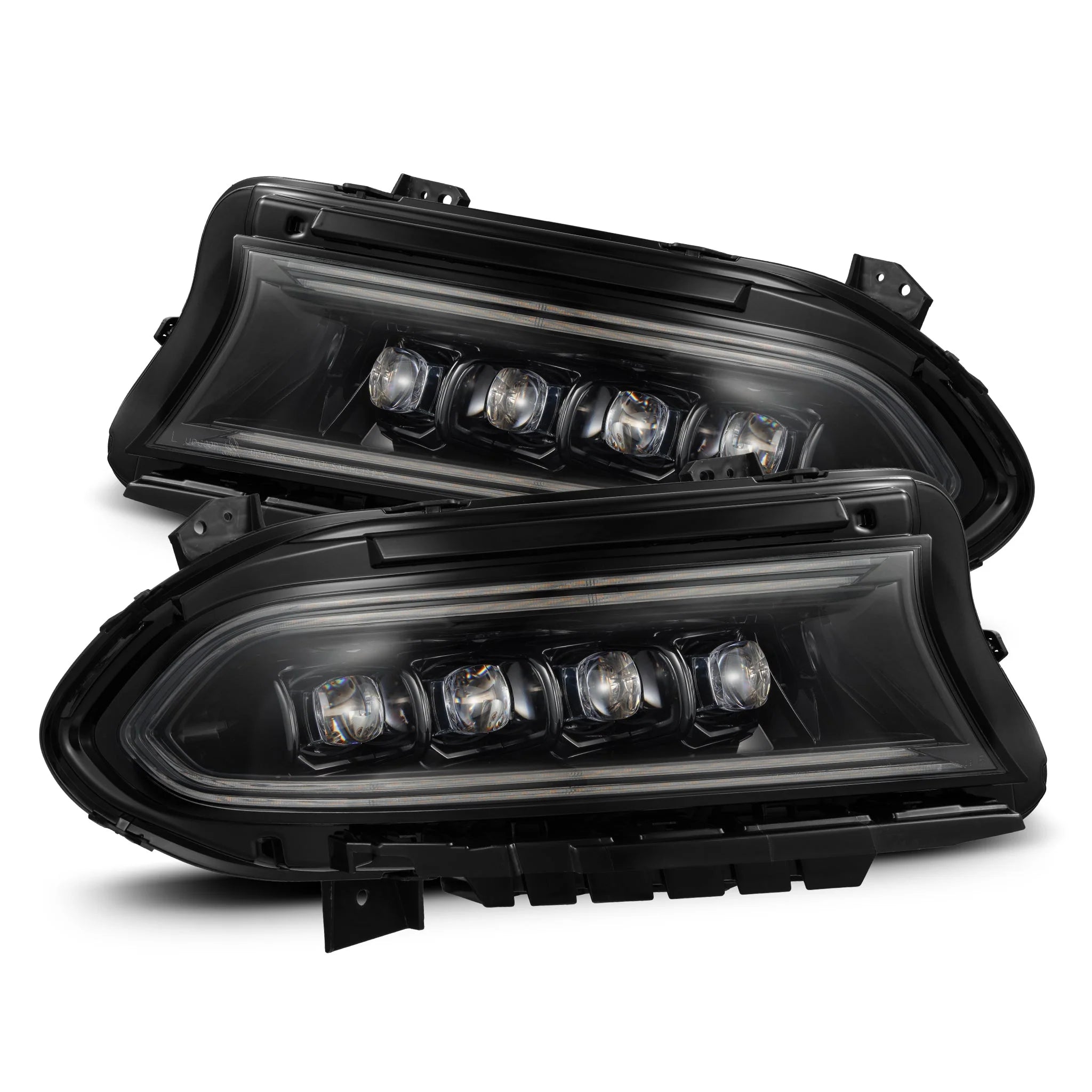 AlphaRex 2015 - 2023 Dodge Charger NOVA LED Headlights Alpha-Black w/Actv Light & Sequential Signal