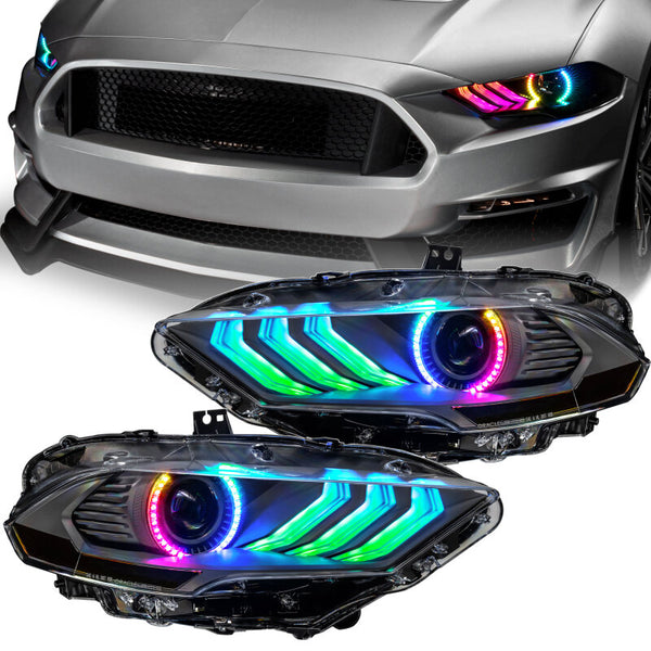 Oracle Lighting 2018 - 2023  Ford Mustang Dynamic ColorSHIFT LED Headlights - Black Series