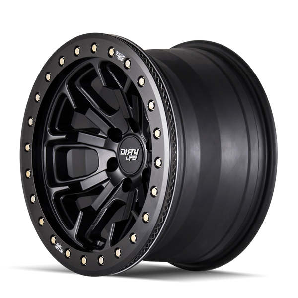 Dirty Life 9303 DT-1 17x9 / 5x139.7 (5x5.5) BP / -38mm Offset / 108mm Hub Matte Black Wheel - Beadlock