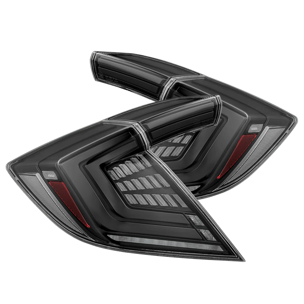 AlphaRex 2016 - 2021  Honda Civic Hatchback / Type-R FK8 Nova-Series LED Tail Lights (Pair) - Alpha Black