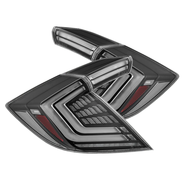AlphaRex 2016 - 2021 Honda Civic Hatchback / Type-R FK8 Nova-Series LED Tail Lights (Pair) - Black