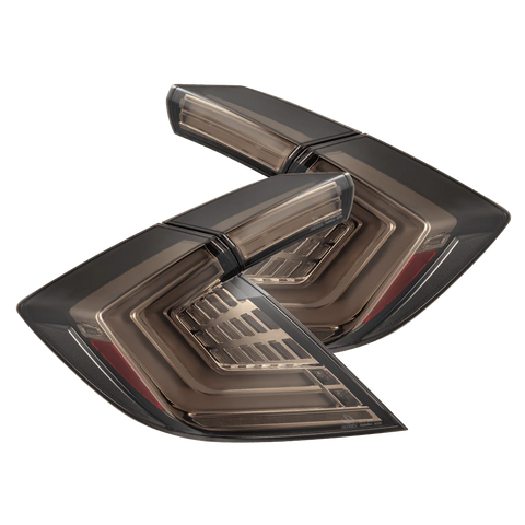 AlphaRex 2016 - 2021 Honda Civic Hatchback / 2017 - 2021 Type-R FK8 Nova-Series LED Tail Lights - Clear Smoke