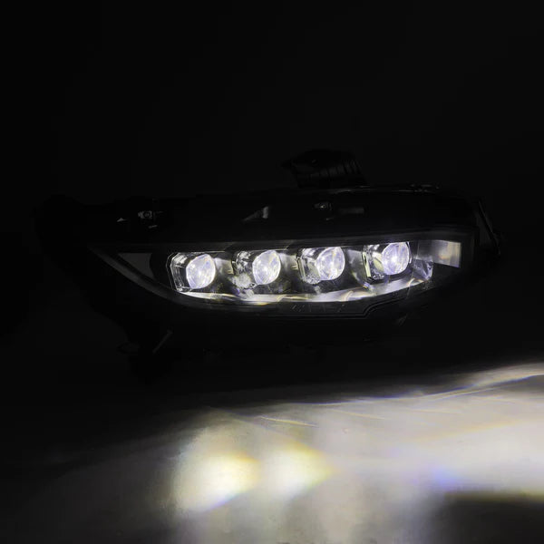 AlphaRex 2016 - 2021 Honda Civic NOVA-Series LED Proj Headlights Alpha-Black w/Actv Lgt & Seq.Sig / SB DRL