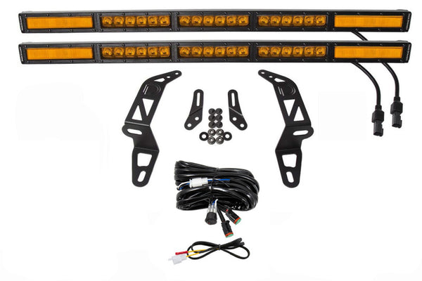 Diode Dynamics 2018 + Jeep JL Wrangler/Gladiator SS30 Bumper Bracket Kit - Amber Combo Dual