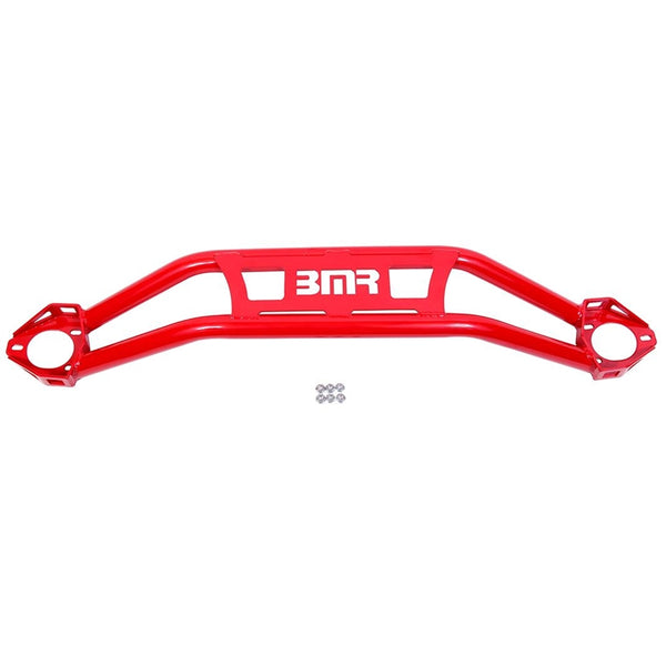 BMR 2008 - 2022 Dodge Challenger / 2015 - 2022 Charger Front Strut Tower Brace - Black / Red (Twin Tube Design)