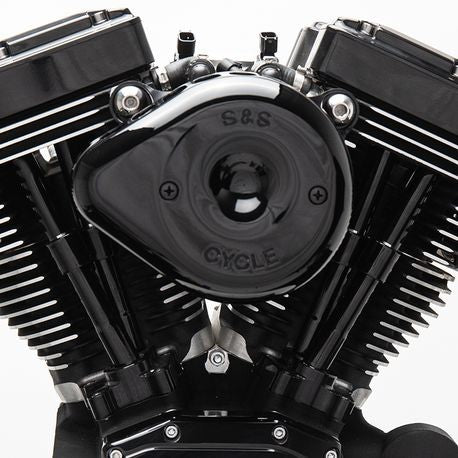 S&S Cycle 2017+ Harley Davidson M8 Models Stealth Air Cleaner Kit w/ Gloss Black Mini Teardrop Cover