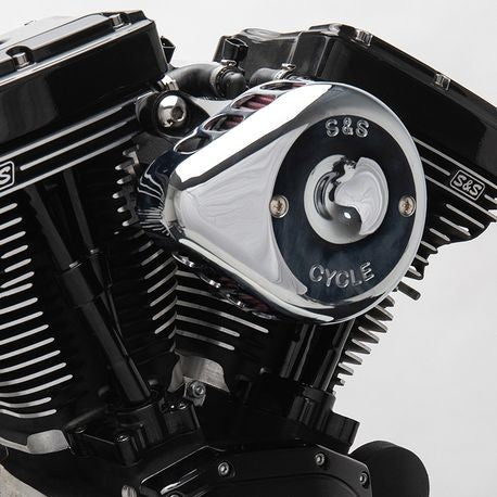 S&S Cycle Harley Davidson 2001 - 2015 Fuel-Injected Softail / 2004 - 2017 Dyna / 2003 - 2007 Touring Models Stealth Air Cleaner Kit w/ Chrome Mini Teardrop Cover