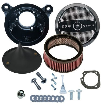 S&S Cycle 2001 - 2015 Fuel-Injector Softail Models / 2004 - 2017 Fuel Injected Dyna / 2003 - 2007 Fuel Injected Touring Models Stealth Air Cleaner Kit w/o Cover
