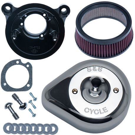 S&S Cycle Stealth Air Cleaner Kit with Chrome Teardrop Cover for 2017 + Harley Davidson® M8 Models