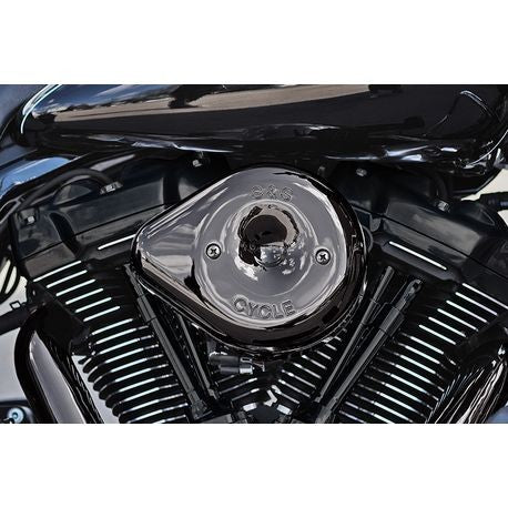 S&S Cycle 2017 + Harley Davidson M8 Models Lava Chrome Stealth Teardrop Air Cleaner Kit