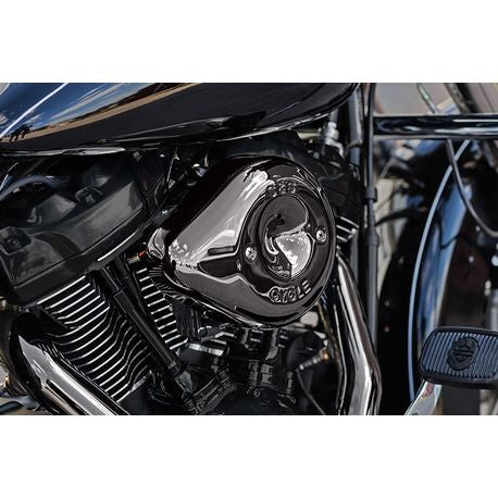 S&S Cycle 2017 + Harley Davidson M8 Models Lava Chrome Stealth Teardrop Air Cleaner Kit