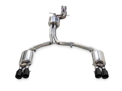 AWE Touring Edition Exhaust for Audi C7.5 A6 3.0T - Quad Outlet, Diamond Black Tips