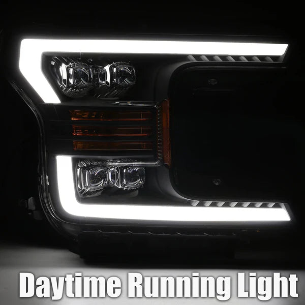 AlphaRex 2018 - 2020 Ford F-150 NOVA LED Projector Headlights Plank Style Chrome w/ActivLight/Seq Signal