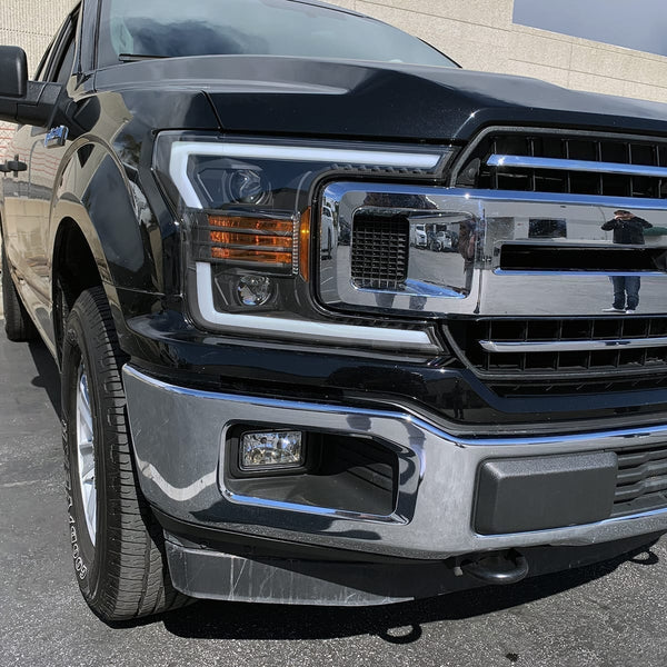 AlphaRex 2018 - 2020 Ford F-150 PRO-Series Proj Headlights Plank Style Gloss Blk w/Activ Light/Seq Signal