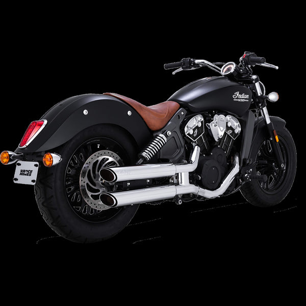 Vance & Hines Indian Scout 2015 - 2023 Chrome Twin Slash 3" Slip-On Exhaust