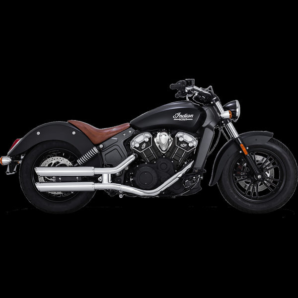 Vance & Hines Indian Scout 2015 - 2023 Chrome Twin Slash 3" Slip-On Exhaust