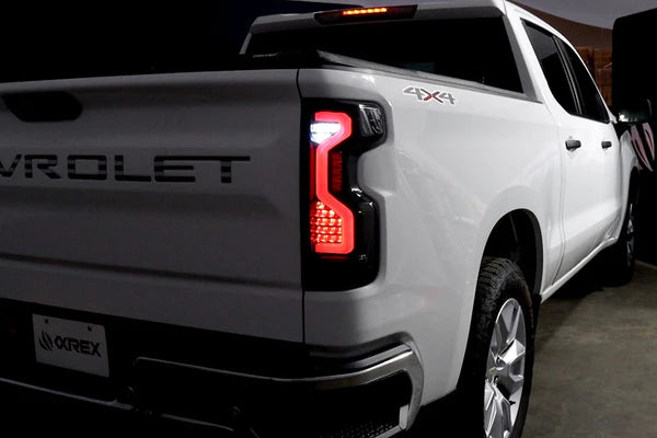 AlphaRex 2019 - 2023 Chevrolet Silverado 1500/ 2020 - 2023 2500HD/3500HD PRO-Series LED Tail Lights Red Smoke