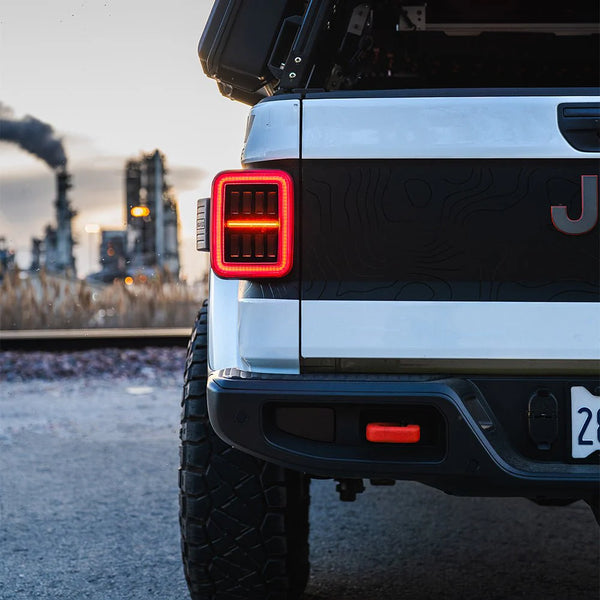 AlphaRex 2019 + Jeep Gladiator JT Nova-Series Prismatic LED Tail Lights - Black-Red