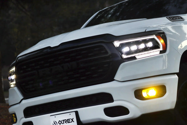 AlphaRex 2019 + Dodge Ram 1500 (No Clsc/Ltd/TRX) NOVA-Series LED Proj Headlight Alpha-Black (Converter Req.)