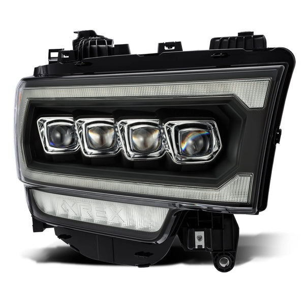 AlphaRex 2019 + Ram 2500 NOVA LED Proj Headlights Plank Style Black w/Activ Light/Seq Signal/DRL