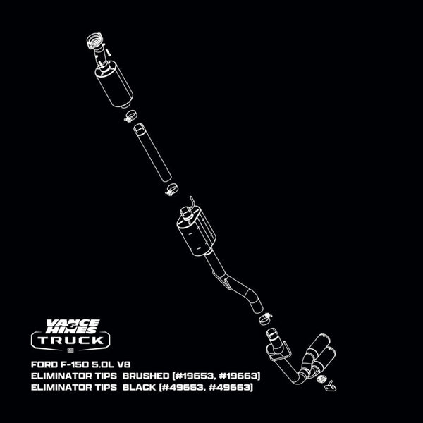 Vance & Hines Ford 2021 - 2023 F150 5.0L Coyote V8 Eliminator Black Catback Exhaust