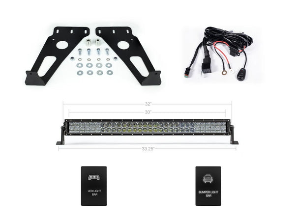 Cali Raised 2014 - 2024 Toyota 4Runner 32In Hidden Grille LED Light Bar Brackets - One Combo Beam w/ Bar