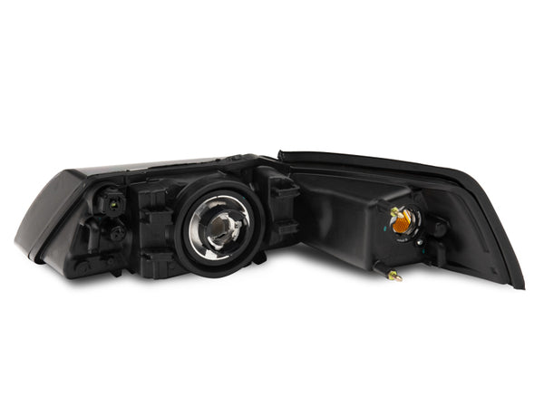 Raxiom 1999 - 2004 Mustang Axial Series OEM Style Replacement Headlights- Black Housing (Clear Lens)