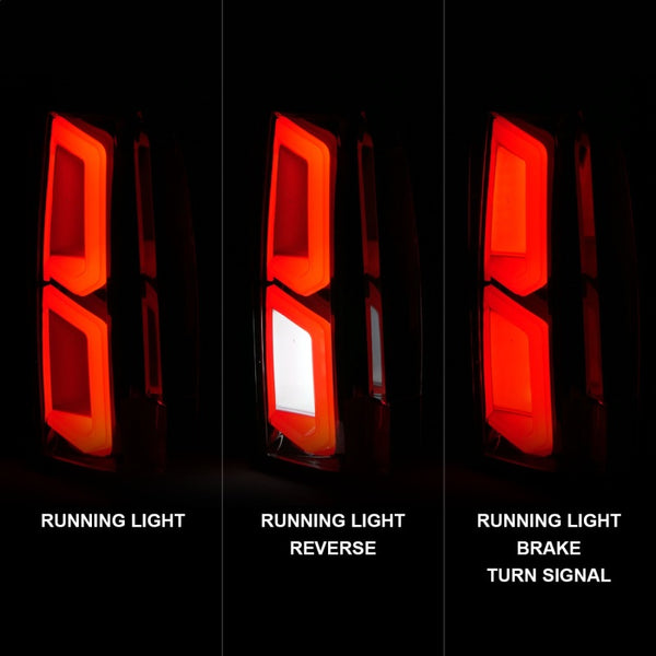 ANZO 2015-2020 Chevrolet Tahoe / Suburban LED Tail Lights w/ Light Bar Chrome Housing Clear Lens