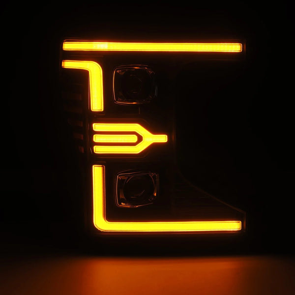 AlphaRex 2020 - 2022 Ford F-250/F350/F450/F550 SD LUXX-Series LED Proj Headlights Bk w/Acv Light SS & SBDRL