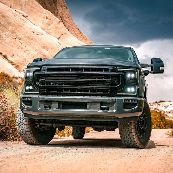 AlphaRex 2020 - 2022 Ford F-250/350/450 SD NOVA-Series LED Proj Headlights Bk w/Actv Light SeqSig & SBDRL