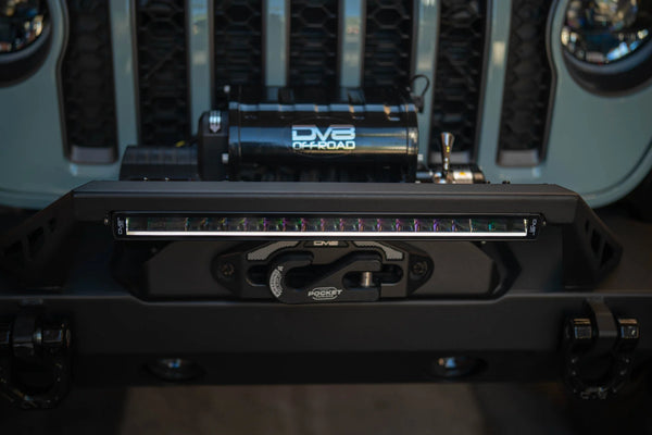 DV8 Offroad 20in Halo Elite Single Row Light Bar with Accent Light - White/Amber