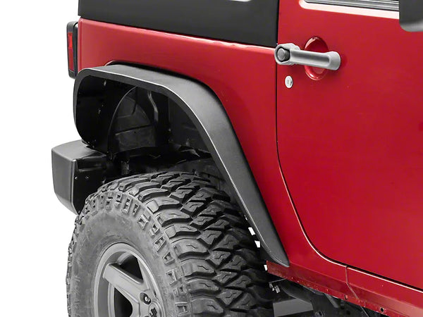 Officially Licensed Jeep 2007 - 2018 Jeep Wrangler JK Slim Fender Flares w/ Jeep Logo- Rear