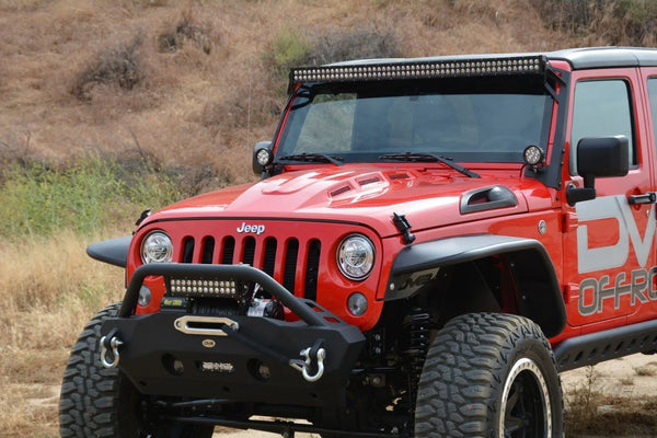 DV8 Offroad 2007 - 2018 Jeep Wrangler JK Metal Heat Dispersion Hood - Primer Black