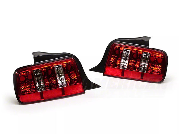 Raxiom 2005 - 2009 Ford Mustang Tail Lights- Chrome Housing - Red/Clear Lens