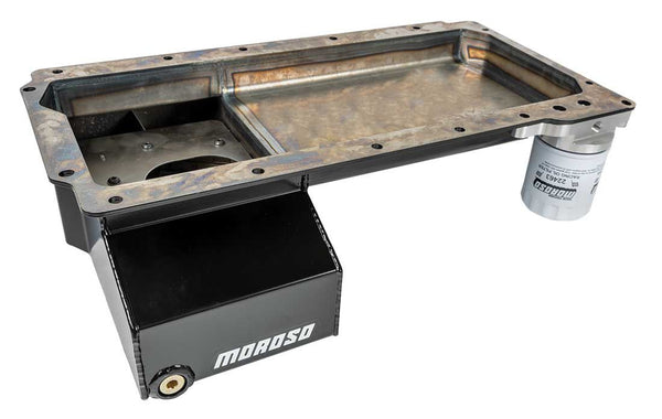 Moroso GM LS Swap (w/Front Sump & Spin-On Oil Filter Adapter) Wet Sump 6.5qt 6in Steel Oil Pan