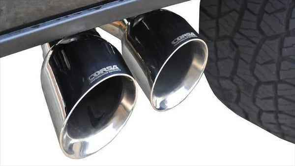 Corsa 2015 - 2020 Ford F-150 2.7L 3.5L Ecoboost (Super Crew Cab) Polished Sport Single Side Dual 4in Tips Catback Exhaust