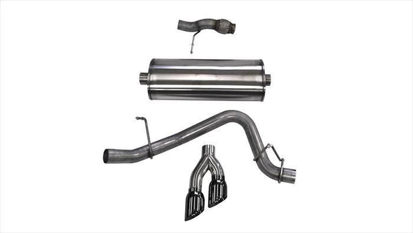 Corsa Cat Back Exhaust, Sport, 3in, Single Side Twin Polished 4in Tips, 5.3L 2015 - 2020 Chevy Tahoe / GMC Yukon