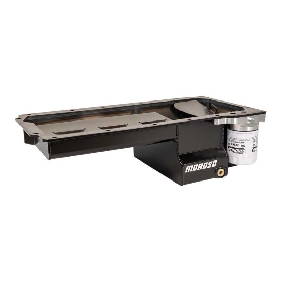 Moroso Dart LS Next Swap (w/Aluminum Spacers) Wet Sump 7qt 6in Road Race Baffled Steel Oil Pan